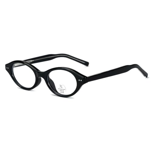 Lunettes ovales rétro noires et transparentes pour le travail sur écran