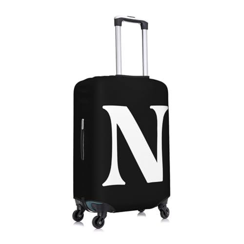 White Letter N Travel Luggage Cover Suitcase Protector Bag,Dust-Proof Fits 18-32 Inch Luggage,Suitcase Sleeve For Kid And Adult,Small3