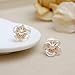 Jean Beau White Pearl Flower Stud Earrings for Women Cute 925 Sterling Silver Hypoallergenic Small CZ Floral Earrings Fashion Outfit Accessories Jewelry Gift