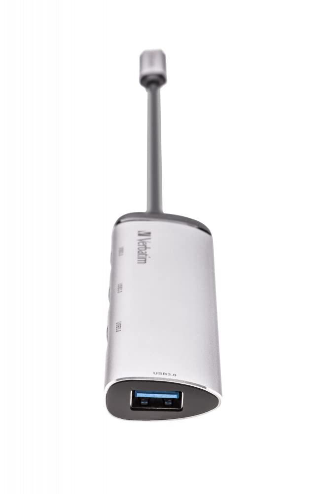 Verbatim USB-C Multiport Hub, USB C Adapter Made Aluminum for