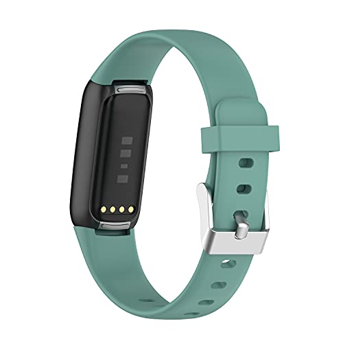 MAKACTUA Reservebandje voor Fitbit Luxe, verstelbaar, van siliconen, voor dames en heren, Groen, S, armband, sport - Image 3