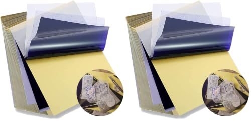 Image of MIUXIA Tattoo Transfer Paper 100 Sheets Tattoo Stencil Paper Tracing Paper (Pack of 2)