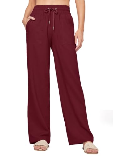 Image of Willit Women Linen Pants Wide Leg Palazzo Trousers 29 inch /31 inch / 33 inch