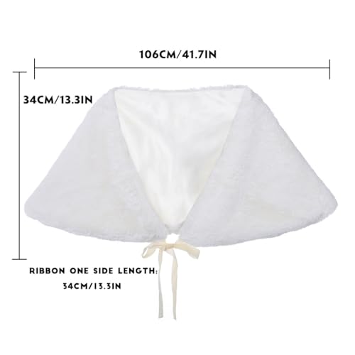 Faux Fur Shawl Wraps Wedding Sleeveless Faux Fur Stole Fur Scarf for Bride and Bridesmaids2