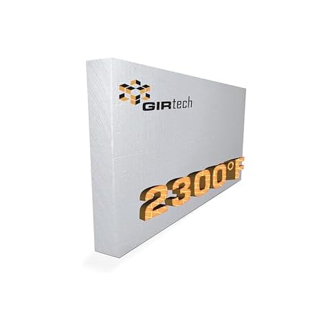 GIRtech Ceramic Fiber Insulation Board (2300F) (23,6" X 12" X 2"), Fireproof Insulating Board for Wood Stoves, Pizza Ovens, Forges, Kilns, Furnaces, Fireplaces - Pack of 1 Cover