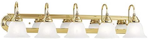 Livex Lighting 1005-25 Belmont 5-Light Bath Light, Polished Brass and Chrome, 36 x 8.5 x 8.5