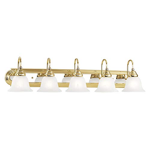 Livex Lighting 1005-25 Belmont 5-Light Bath Light, Polished Brass And Chrome, 36 X 8.5 X 8.5 #TOP30