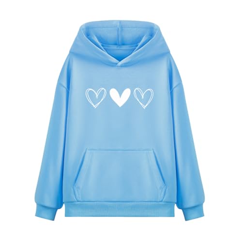 Image of WELAKEN Cotton Hoodie Sweatshirt for Girls Kids & Teens Long Sleeve Pullover with Kangaroo Pocket