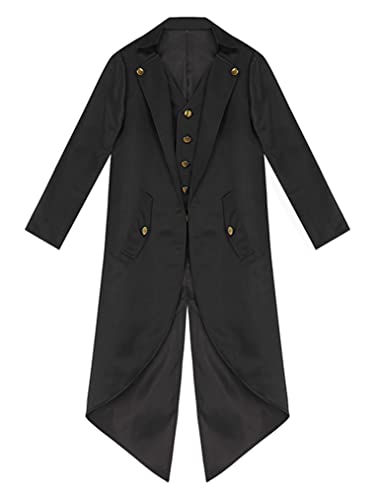 Choomomo Kids Boys Girls Medieval Steampunk Tuxedo Halloween Vampire Tailcoat Jacket Victorian Frock Coat3