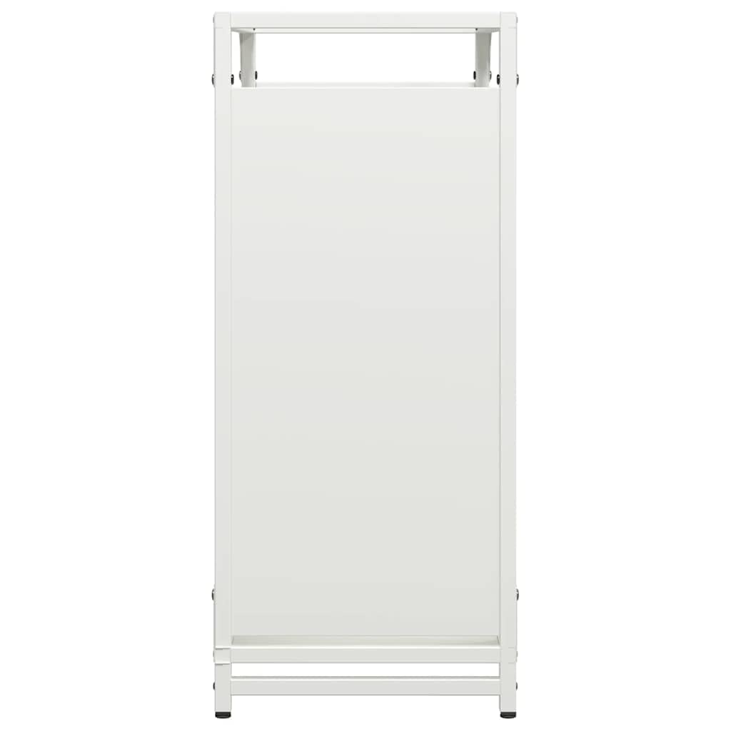 Brennholzregal Weiß aus kaltgewalztem Stahl 60 x 28 x 65 cm, 60 kg Tragkraft, Kaminholzregal für Feuerholz, Holzregal und Brennholzständer für Innenbereich, Wohnzimmer, Kamin und Ofen