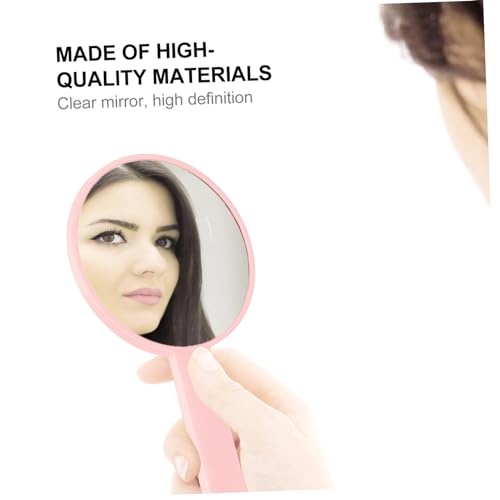 Espejo de maquillaje portátil redondo con asa x3 miniatura 5