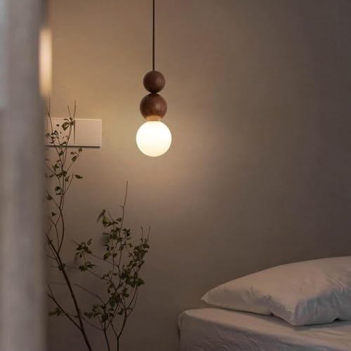 Lámpara de araña pequeña de nogal para iluminar dormitorios oscuros 4