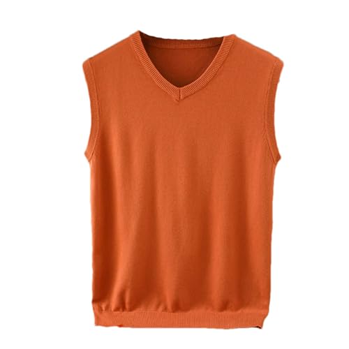 Mnjyihy Men's V Neck Wool Blend Sweater Vest Solid Color Sleeveless Soft Knit Warm Pullovers Sweater Vest