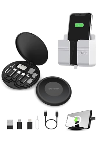Image of All in One 60W USB Fast Charging Travel Data Cable Set Type C, Lightening and Micro USB Port Inbuilt Mobile Stand With Hanging Stand Compatible with All Android Phones & ios