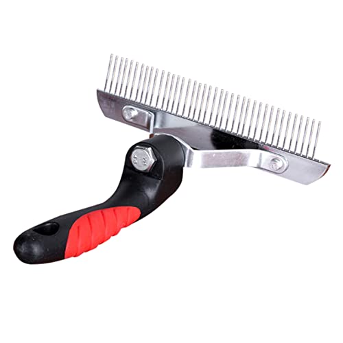 HOLIDYOYO Large Dog Grooming Kit Dog Face Comb Brush Non-slip Handle Stainless Steel Pet Beauty Comb Hair Brush Tail Hanger for Matted Hair Shedding