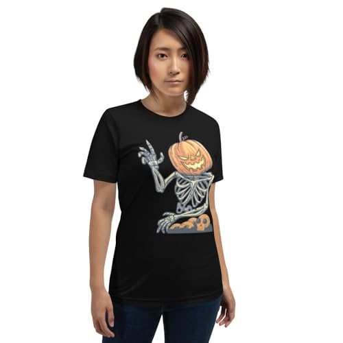 T-shirt Halloween squelette en maille premium à coutures latérales