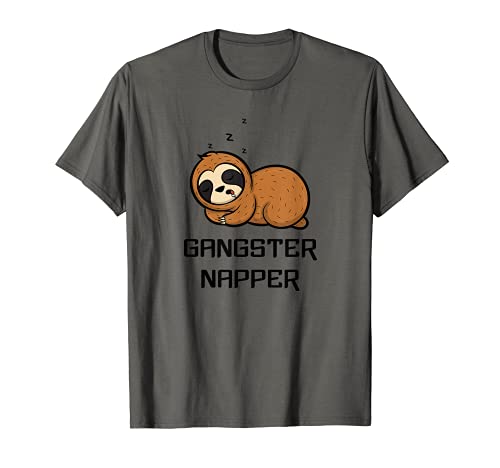Funny Sloth GANGSTER NAPPER Sleep Pajama Lazybones Regalo Camiseta