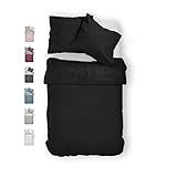 ✔ LIEFERUMFANG: Hochwertige Bettwäsche aus 100% feinfädriger Naturfaser Baumwolle, 1x Bettbezug 135 x 200 cm und 1x Kopfkissenbezug 80 x 80 cm, mit praktischem Reißverschluss