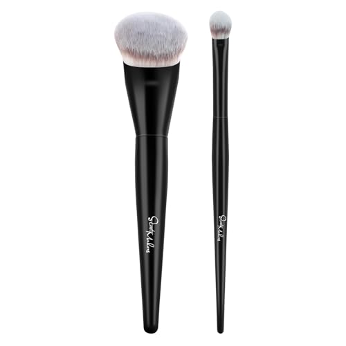Start Makers Set de 2 Pinceaux Maquillages, Pinceau Fond de Teint Kabuki & Pinceau Correcteur, Poils Synthétiques Doux et Denses Vegan pour Fond de Teint Liquide/Crème, Sans Trace