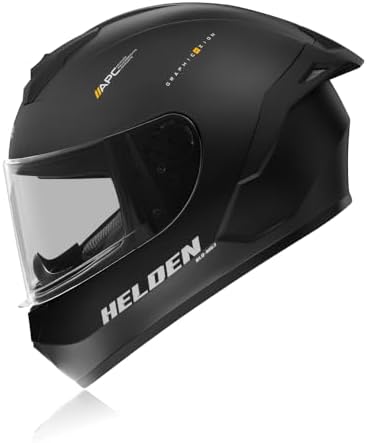 Reise Helden Full Face Riding Helmet | ISI/DOT/ECE Certified | European Design | Bluetooth Ready | Solid Black Matte (L)