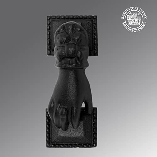 Renovators Supply Manufacturing Door Knockers for Front Door 4 in. Cast Iron Hand Shaped Door Knocker with Mounting Hardware