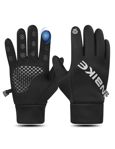 INBIKE Guantes de Invierno Térmicos Guantes de Correr Ciclismo MTB Bicicleta de Montaña Hombres Mujeres táctil Invierno cálido a Prueba de Viento Negro,XS