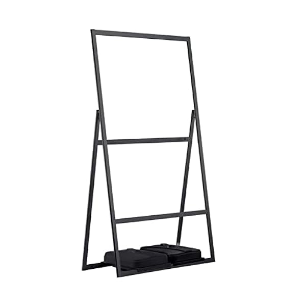 A-Frame Sidewalk Sign Menu Board 80 * 120cm,Heavy Duty Hoogte Verstelbaar 20-130cm Vloer Poster Display Stands,Bestrating Promotie Sign,Alleen een Frame zwart