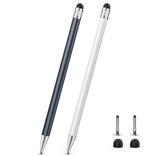 Image of StylusHome 2-in-1 Stylus Pen,2-Pack Stylus for Touch Screens Pens,High Sensitivity&Precision Capacitive Stylus for iPhone /Ipad Pro /Mini /Air /Tablets /Samsung /Lenovo /Galaxy /Pc(Black /White)