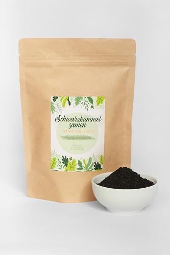 Semillas de Comino Negro 1000g - Nigella Sativa enteras de comino negro 1kg - Calidad 1A - 100% Naturales - Sin aditivos - Ideales para la cocina y el té