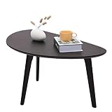 FIRMINANA Small Oval Coffee Table for Living Room,Mango Tabletop，Mid Century Modern Coffee Table, B