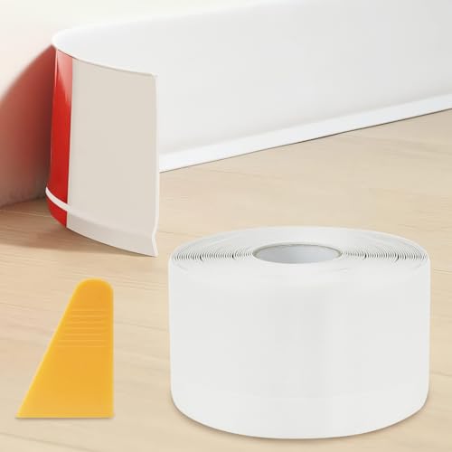 Rodapies Autoadhesivo,SOARFLY Rodapie PVC Blanco,Zocalo Autoadhesivo 50 x 20 mm,Rodapie flexible apto para salones, dormitorios, cocinas, baños y autocaravanas (6 Meter)