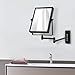 QiMH 3X Magnified Wall Mounted Mirror, Rectangular 8x6 Inch with Extendable Arm | Double-Sided Swivel Bathroom Shaving Vanity Mirror