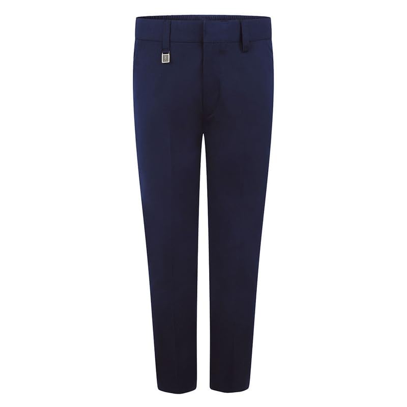 Pantaloni Uniforme Scolastica Zeco Per Ragazzi - Vestibilità Generosa, Vita Elastica, Tasche, In Poliestere Riciclato E Viscosa