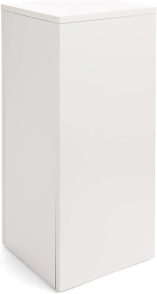 Displays2go, Gallery Display Column, Laminated Particle Board and Melamine Construction – White Laminate Finish (WDCUBEWHT2)