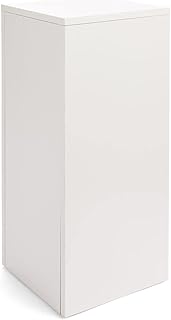 Displays2go, Gallery Display Column, Laminated Particle Board and Melamine Construction – White Laminate Finish (WDCUBEWHT2)