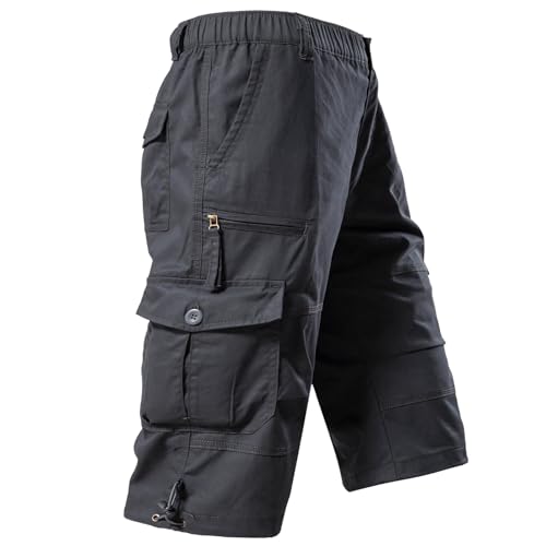 Image of Men's Cargo Shorts Relaxed Fit Mens Below the knee Cotton Hiking Shorts