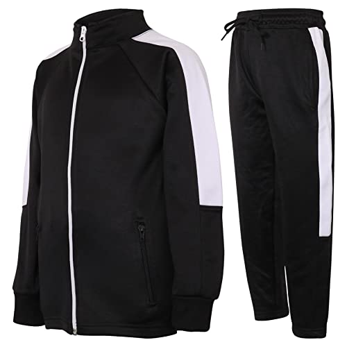 Photo de A2Z 4 Kids® Enfants Filles Garçons Unisex Survêtement Contraste - T.S Plain 112 Black White 9-10