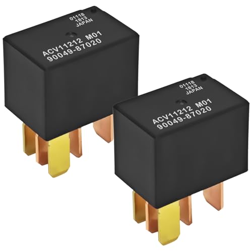 ACV11212 M01 90049-87020 12VDC 20A SPDT Automotive Relay (Pack of 2) - 1 Form C Plug in Socketable Relay for Vehicle Systems