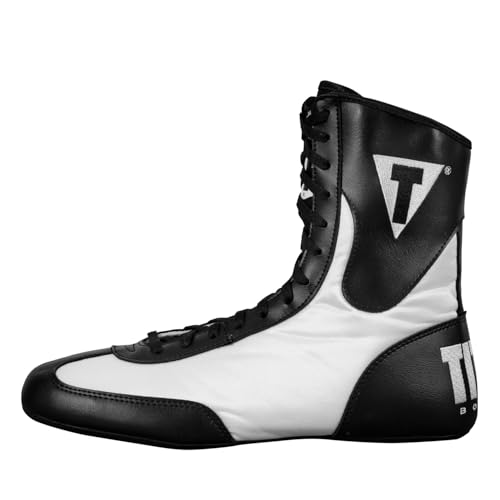 Title Boxing Speed-Flex Encore Mid-Top Boxing Shoes: MMA, Kickboxing Boots, Equipment, Footwear - Black/White