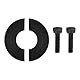 Klemmring für Wellenschutz, Dual Split, 10 mm bis 40 mm, schwarze Stahlausführung (13 mm)