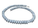 Ulrike Schmitt Edelsteinkreationen Angelit Anhydrit Edelstein Button Halskette blau 45cm