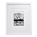 Egofine 11x14 Picture Frame White - Photo Frame Made of Solid Wood for Table Top Display Pictures 5x7/8x10 with Mat or 11x14 Without Mat - with Wall Mounting Hardware