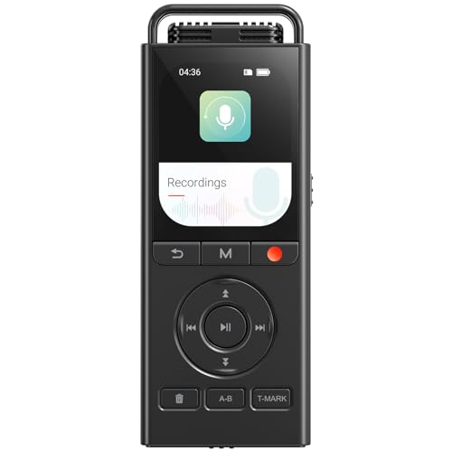 MECHEN 144 GB Grabadora de Voz Digital, Grabadora Activada por Voz con 10.000 h de Tiempo de Grabación, Audio HD de 3072 Kbps, Reducción de Ruido, Puede Conectarse a un Micrófono Externo (V06)