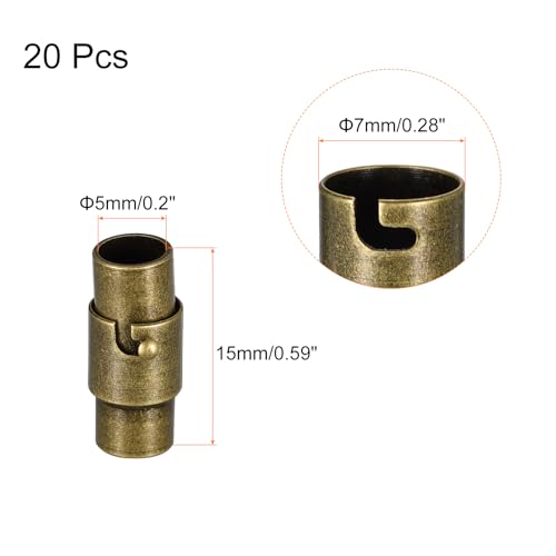 uxcell Leather Cord End Clasp, 20Pcs 5mm Hole Leather Clasps - Image 2