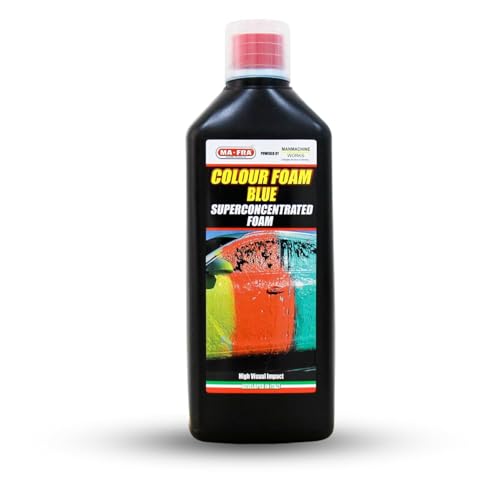 Image of MAFRA Superconcentrated PH Neutral Car Wash Blue Foam Shampoo (1L) High Visual Impact Foaming for Deep Cleaning Removes Tough Dirt, Safe on Any Paint
