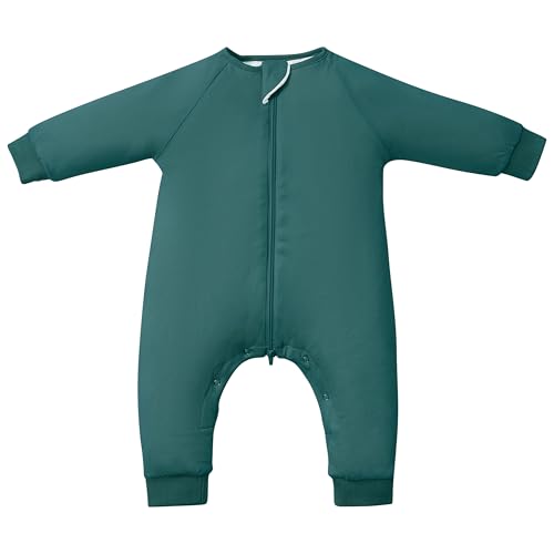 Image of Baby Sleep Sacks with Feet, 1.0 TOG Long Sleeve Wearable Blanket for 0-6M Infants & 2T-4T Toddlers, Soft and Cozy