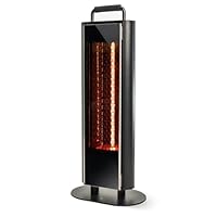 EAST OAK 1200W Portable Under Table Electric Patio Heater, Double-Sided Quiet Heat, IP65 Waterproof, Safety Tip-Over & Overheat Protection, with Carry Handle