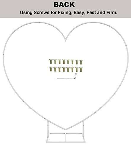 LANGXUN Large Size Metal Balloon Arch Kit, Wedding Heart Arch Stand, Love Balloon Column Arch Frame for Wedding, Bridal, Valentine's Day, Engagement and Birthday Party Supplies (White) - Image 6
