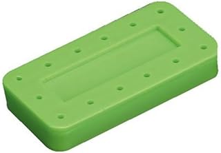 Plasdent 400BR2-4 Silicone Magnetic Dental Bur Block 14-Hole Rectangular Green