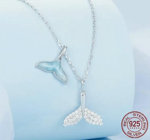 Collier queue de baleine argent 925 bijoux fins chaîne cou de poisson - 3